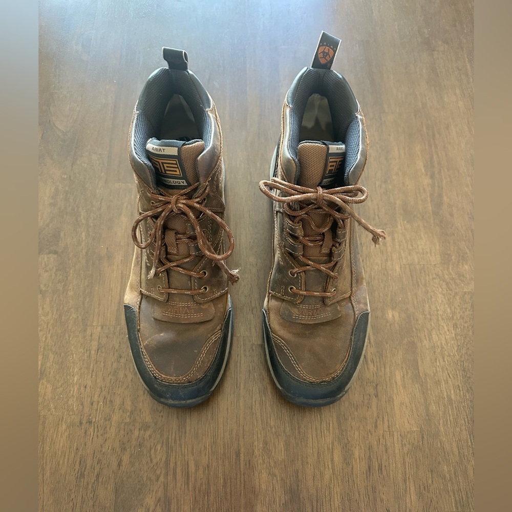 Ariat Men's Brown and Black Lace-Up Work Boots